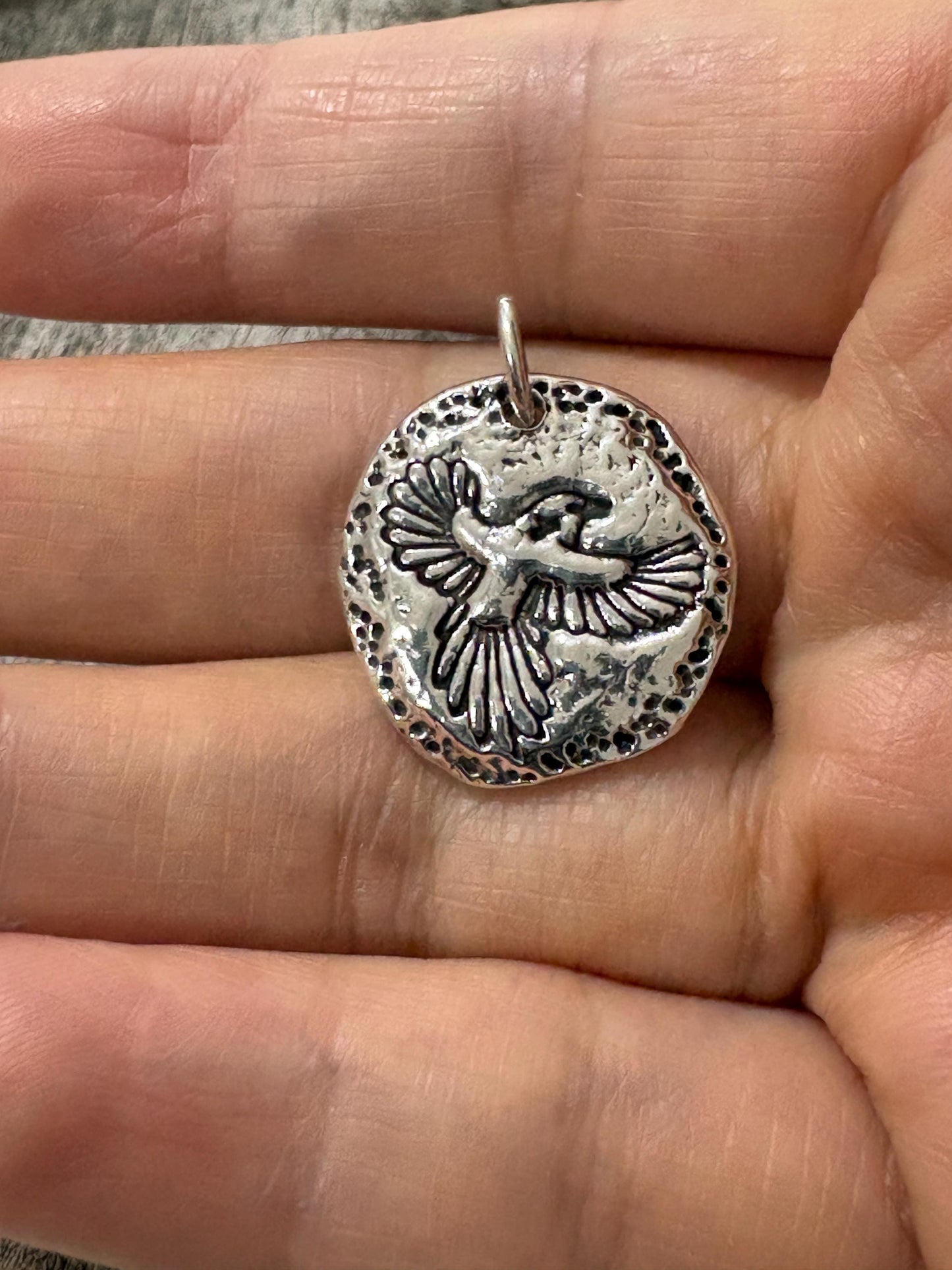 Unique Bird in Flight Necklace Pendant, Handmade Silver Jewelry, Original Design by Liliane Ting