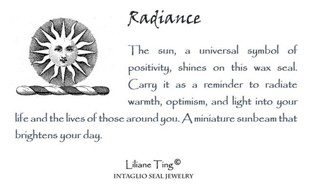 Sun Necklace, Wax Seal Pendant, Handmade Silver Talisman, Intaglio Seal Heirloom Original Design by Liliane Ting LT027