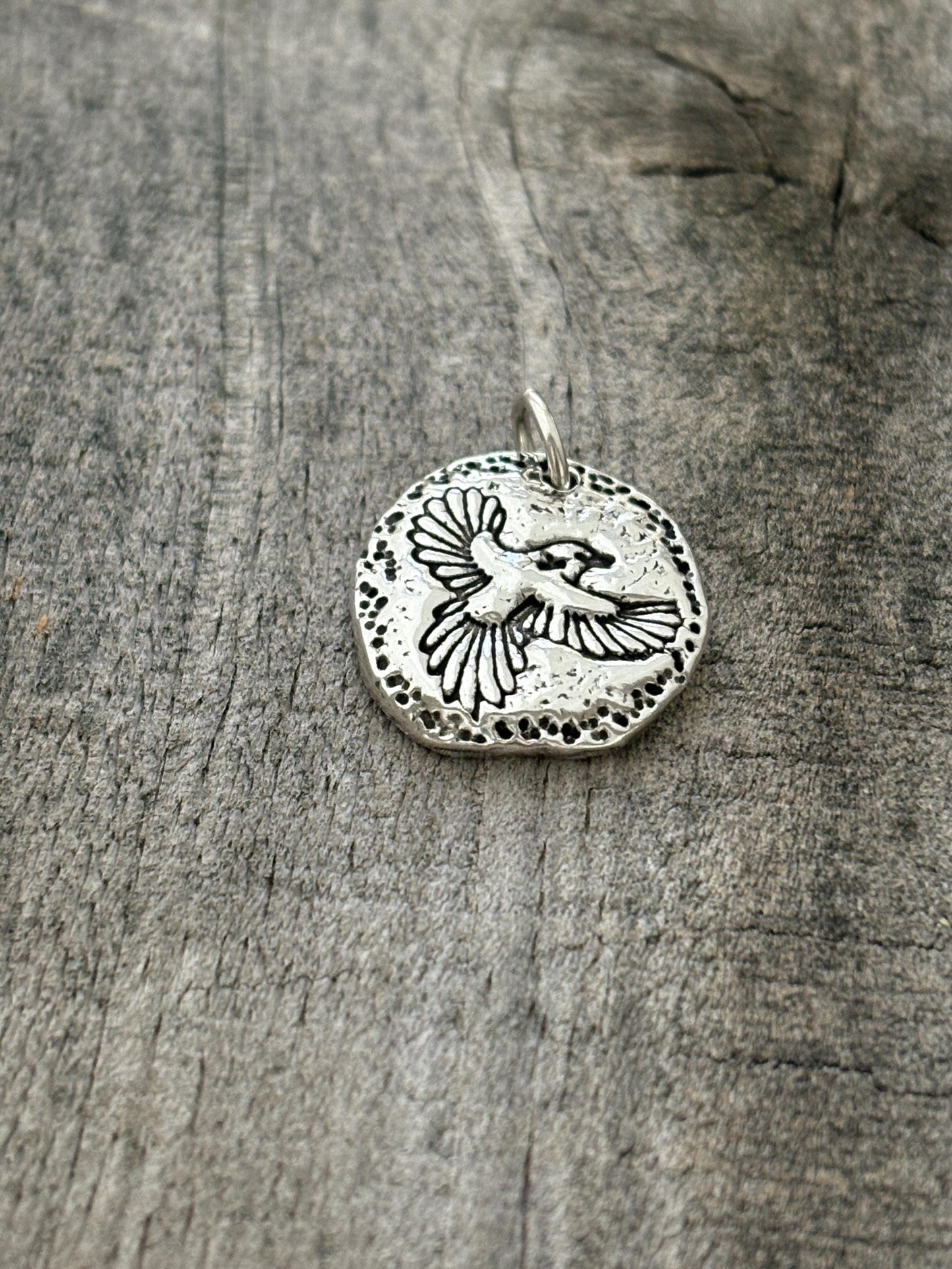 Unique Bird in Flight Necklace Pendant, Handmade Silver Jewelry, Original Design by Liliane Ting