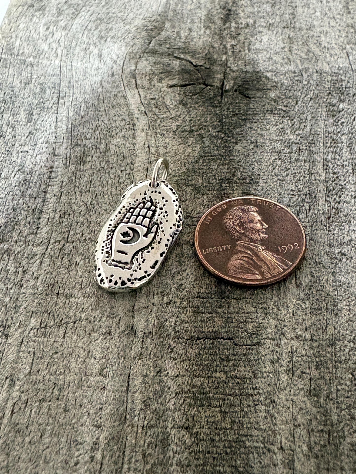 Unique Hamsa Magic Hand Necklace Pendant, Handmade Silver Amulet, Original Design by Liliane Ting