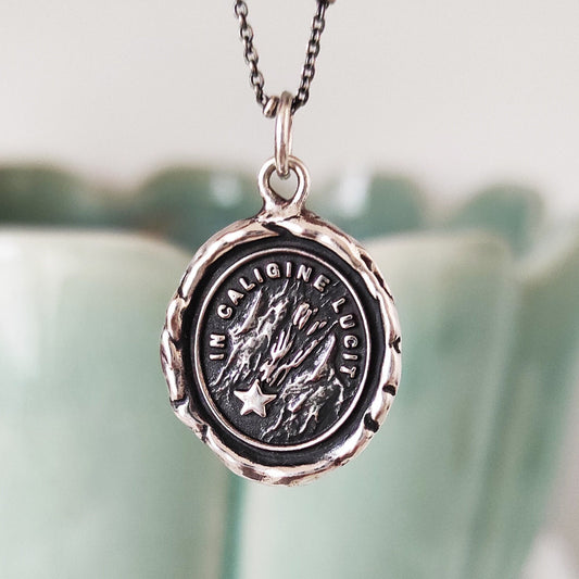 Silver Comet Pendant,  Wax Seal Necklace, Handmade Silver Charm, Intaglio Seal Heirloom, Original Design by Liliane Ting LT047