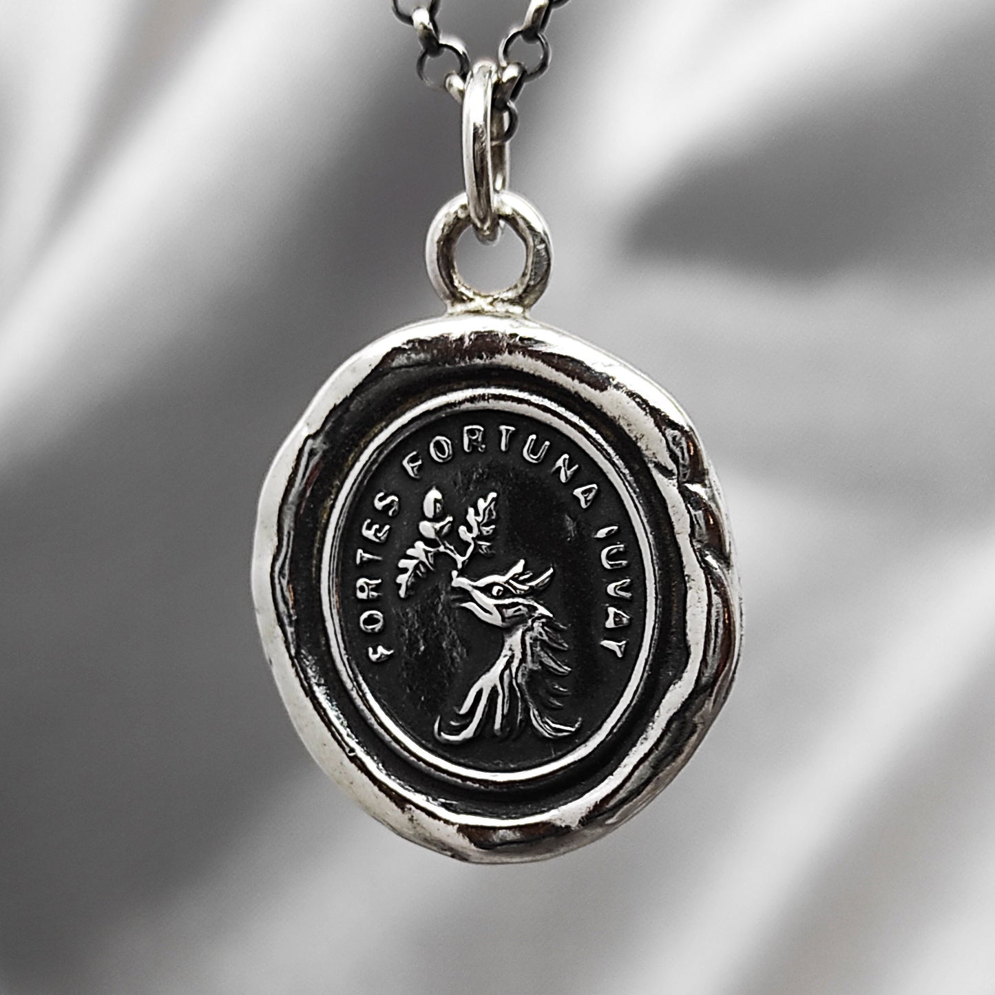 Griffin Necklace - Wax Seal Pendant, Handmade Silver Talisman, Heirloom, Original Design Liliane Ting LT016