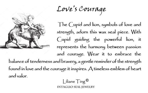 Cupid Pendant, Lion Necklace, Wax Seal Charm, Handmade Silver Talisman, Intaglio Seal Heirloom LT031