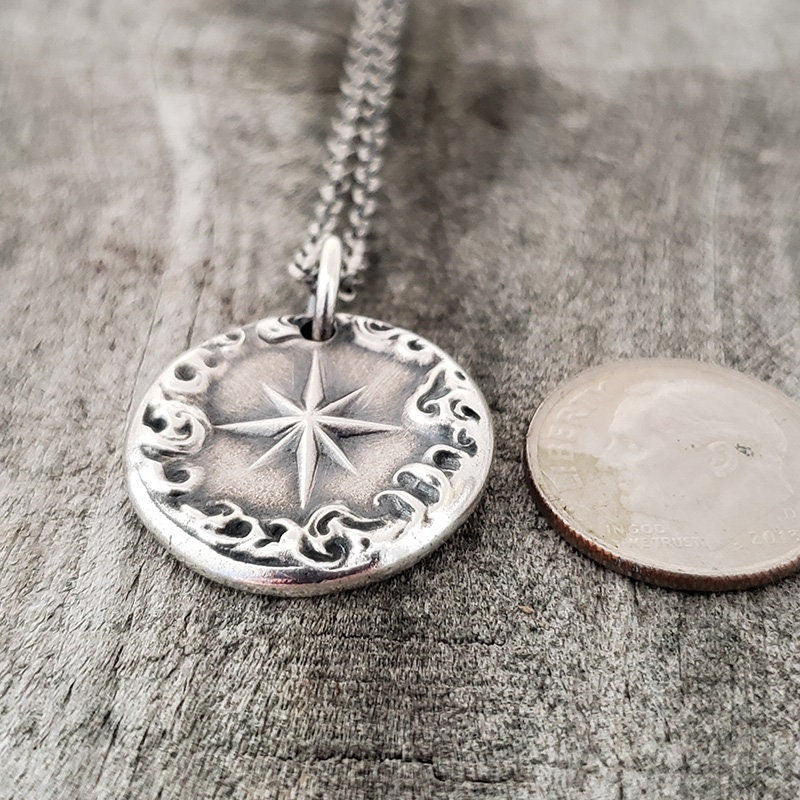 Star Cloud Pendant, Wax Seal Silver Necklace, Handmade Silver Charm, Intaglio Seal Heirloom Original Design LT019