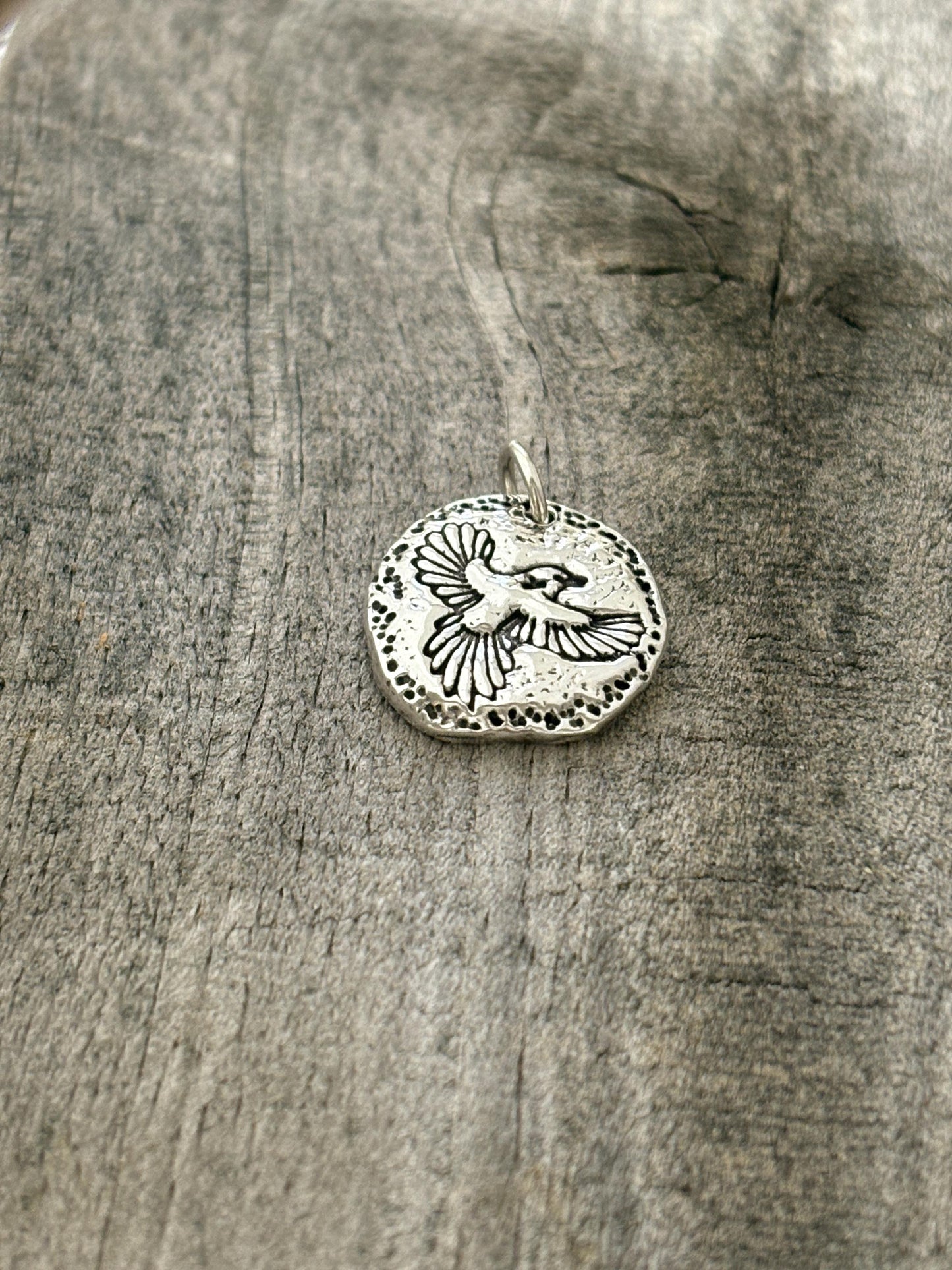 Unique Bird in Flight Necklace Pendant, Handmade Silver Jewelry, Original Design by Liliane Ting
