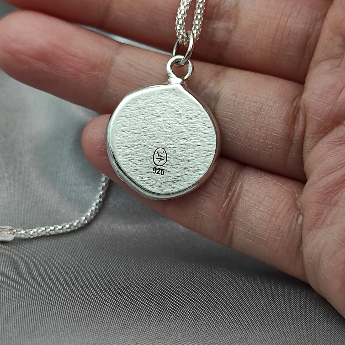 Full Moon Wing, Lunar Guardian, Wax Seal Necklace Pendant, Handmade Silver Talisman, Heirloom, Original Design Liliane Ting 045