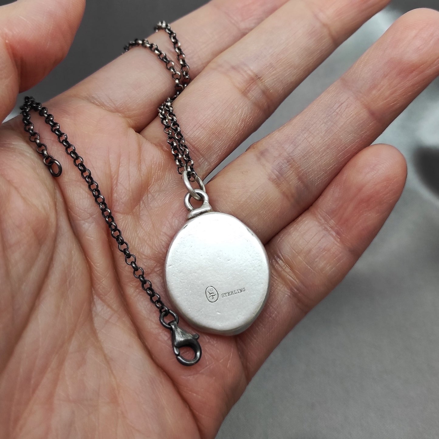 Star Cloud Pendant, Wax Seal Necklace, Handmade Silver Charm, Intaglio Seal Heirloom Original Design by Liliane Ting LT061