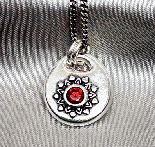 Unique Sunburst Silver Pendant Necklace, Handmade Silver Charm, Original Design by Liliane Ting