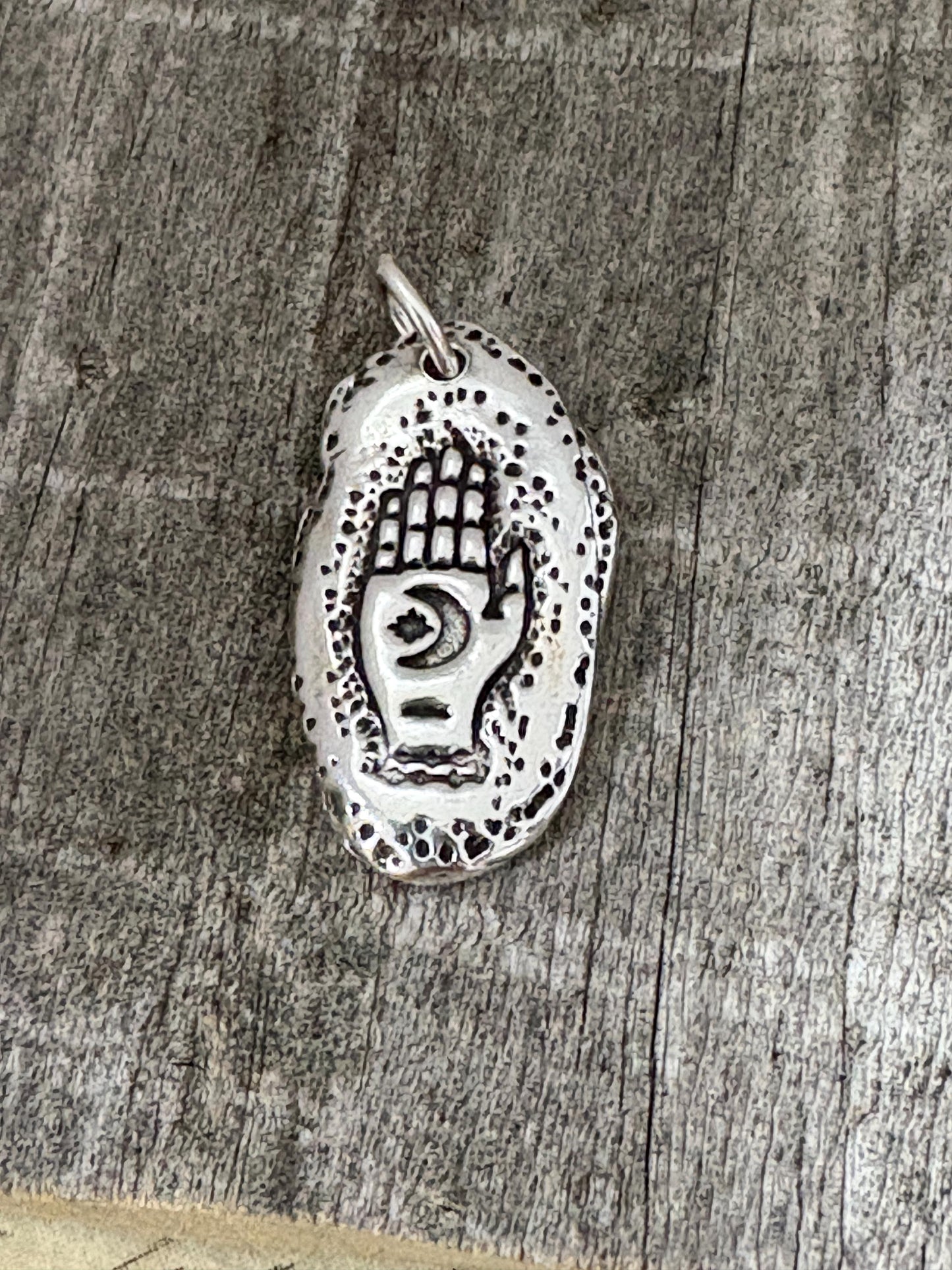 Unique Hamsa Magic Hand Necklace Pendant, Handmade Silver Amulet, Original Design by Liliane Ting