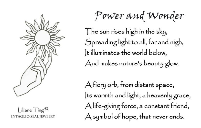 Celestial Sun Star Magic Hand Wax Seal Necklace Pendant, Handmade Silver Talisman, Intaglio Seal Heirloom, Original Design LT004