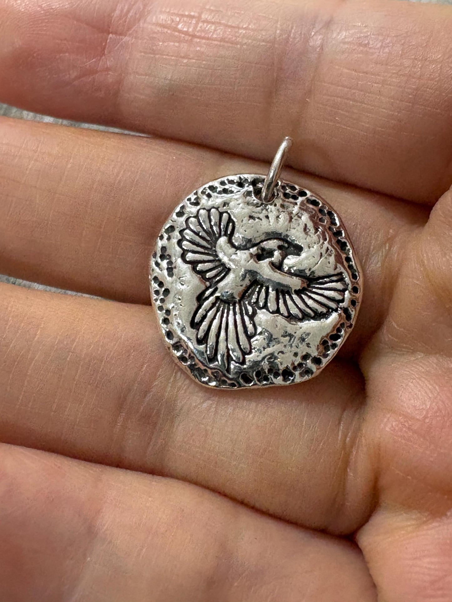 Unique Bird in Flight Necklace Pendant, Handmade Silver Jewelry, Original Design by Liliane Ting