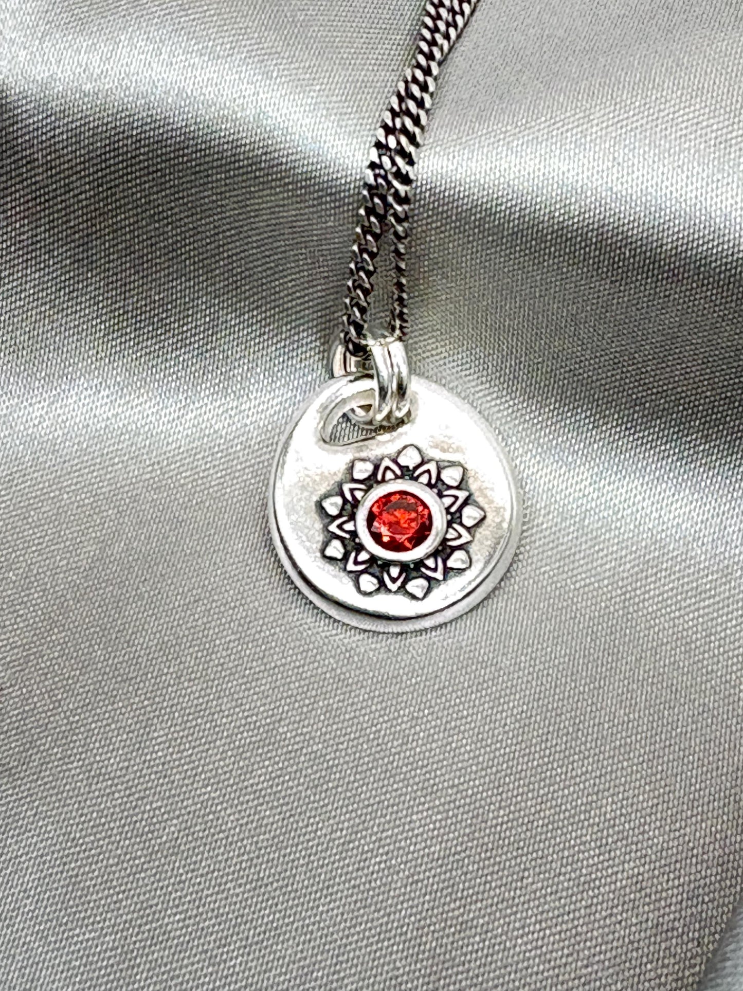 Unique Sunburst Silver Pendant Necklace, Handmade Silver Charm, Original Design by Liliane Ting