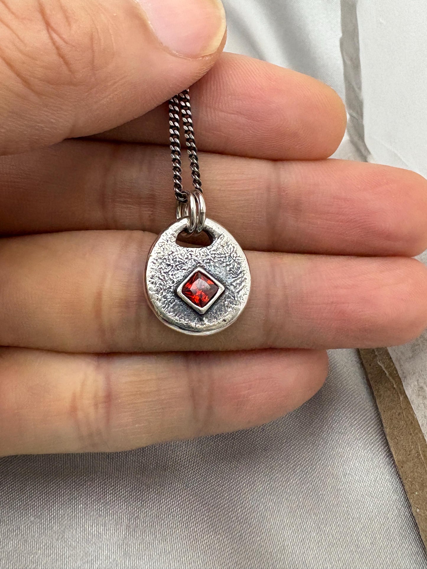 Unique Teardrop Silver Pendant Necklace, Handmade Silver Charm, Minimalist, Original Design by Liliane Ting