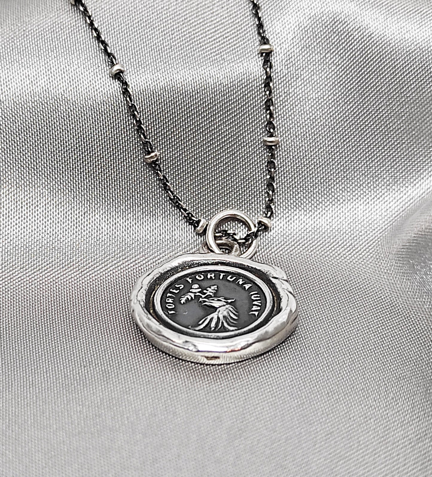 Griffin Necklace, Wax Seal Pendant, Handmade Silver Talisman, Intaglio Seal Heirloom Original Design by Liliane Ting LT023