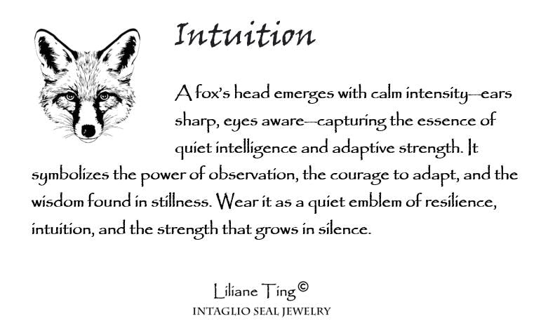 Fox Pendant – Mystical Animal Totem Wax Seal Necklace, Handmade Silver Charm, Intaglio Seal Heirloom, Original Design LT Studio