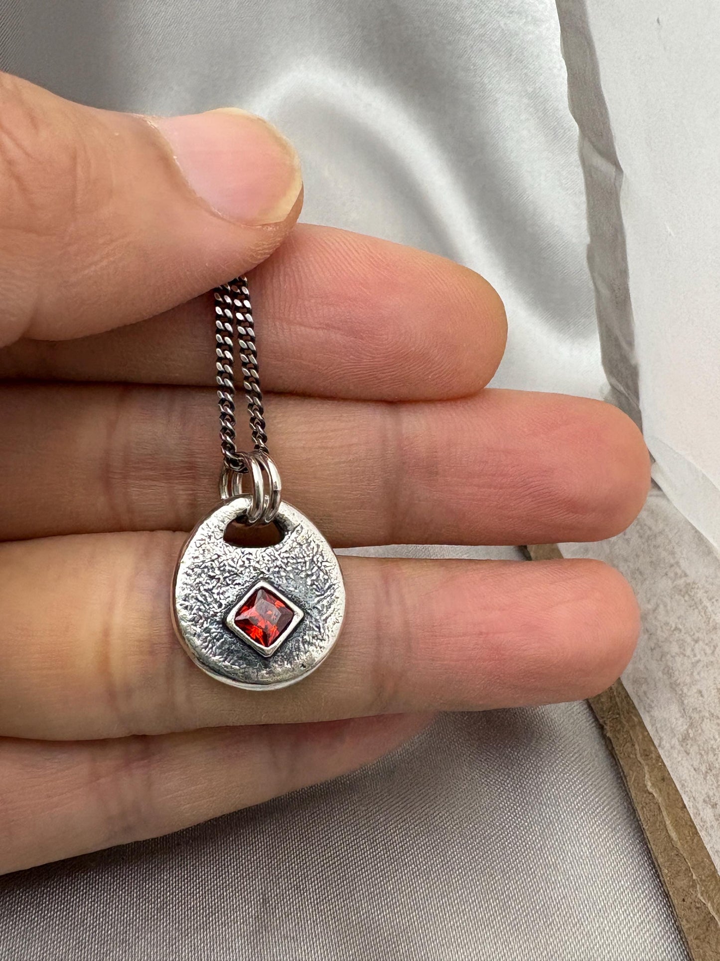 Unique Teardrop Silver Pendant Necklace, Handmade Silver Charm, Minimalist, Original Design by Liliane Ting