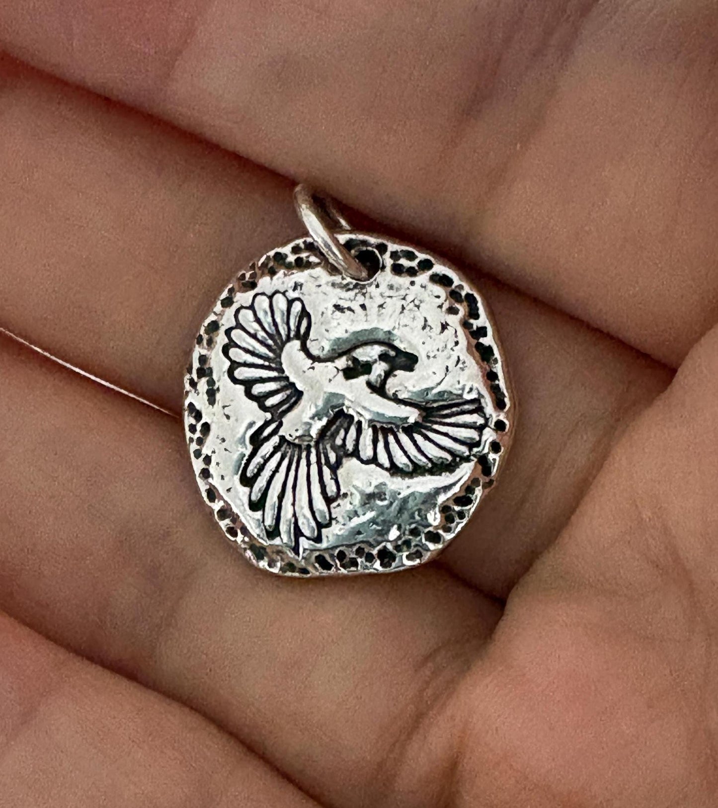 Unique Bird in Flight Necklace Pendant, Handmade Silver Jewelry, Original Design by Liliane Ting