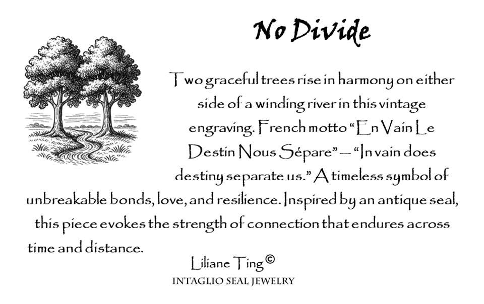Silver “En Vain Le Destin Nous Sépare” Wax Seal Pendant – Soulmate Tree Necklace – Symbol of Eternal Bond and Love