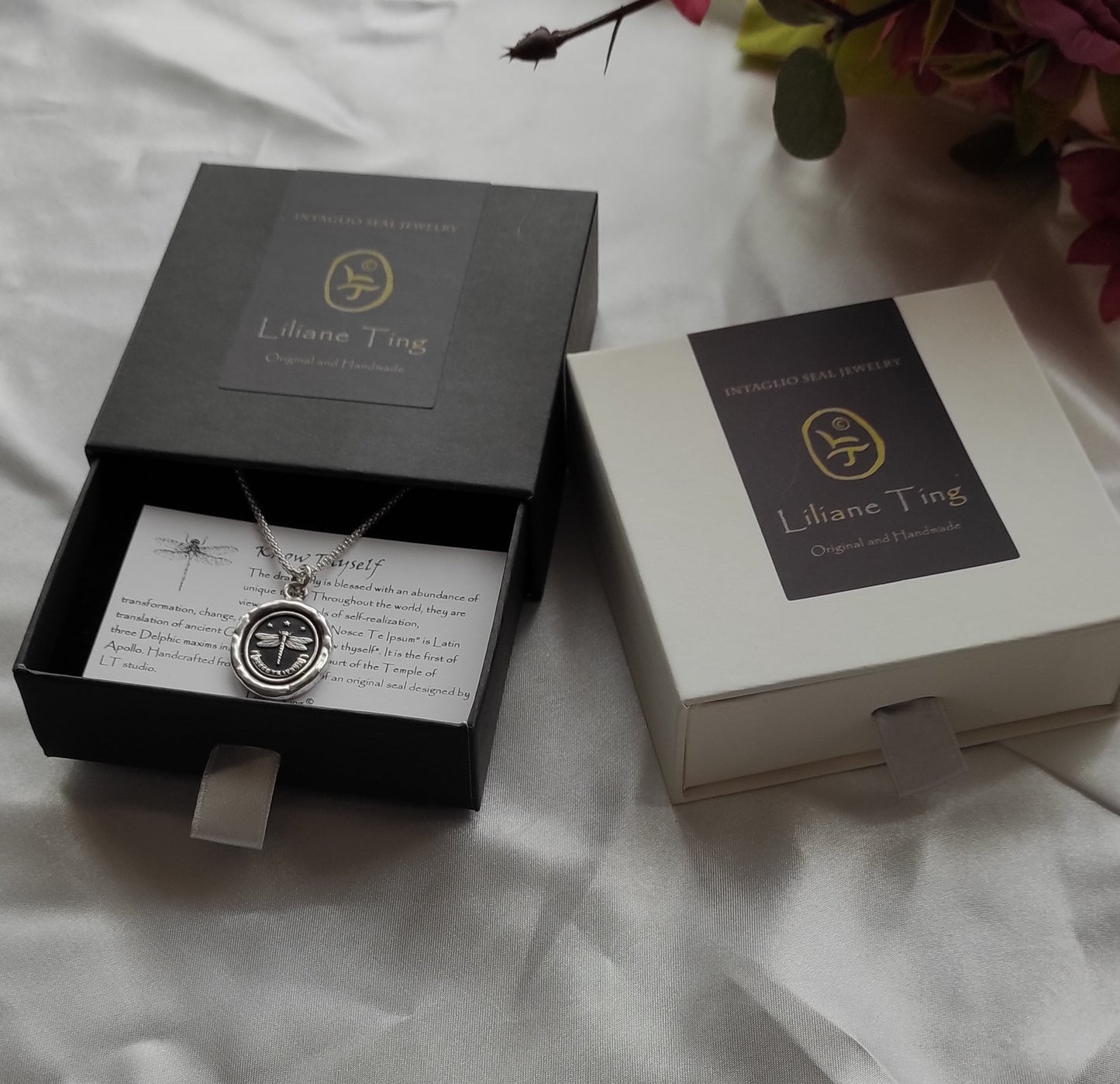 Silver Spiral Pendant, Energy & Transformation Symbol Wax Seal Necklace, Handmade Charm, Intaglio Seal Heirloom, Original Design LilianeTing